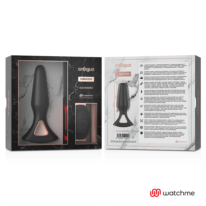 ANBIGUO - WATCHME VIBRATORE TELECOMANDO PLUG ANALE ALEXANDRU - immagine 8