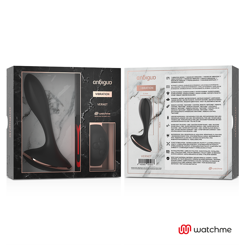 ANBIGUO - WATCHME VIBRATORE TELECOMANDO PLUG ANALE VERNET - immagine 8