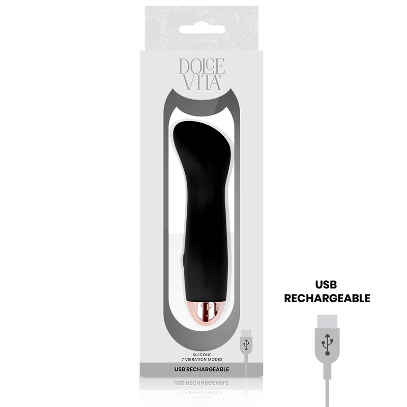 DOLCE VITA - VIBRATEUR RECHARGEABLE ONE NOIR 7 VITESSES – Image 3
