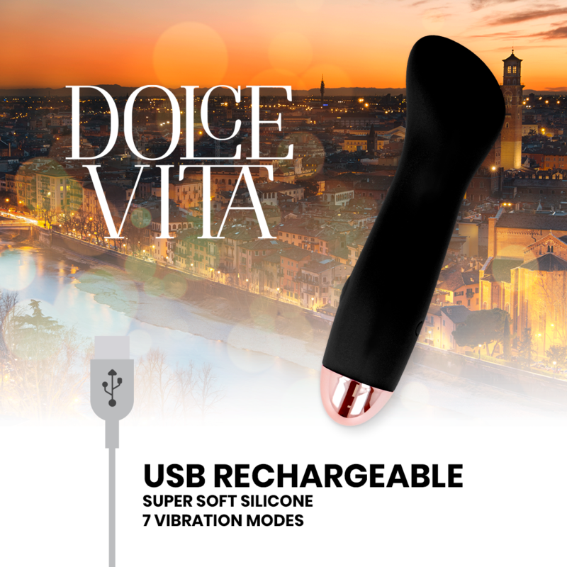 DOLCE VITA - VIBRATEUR RECHARGEABLE ONE NOIR 7 VITESSES – Image 4