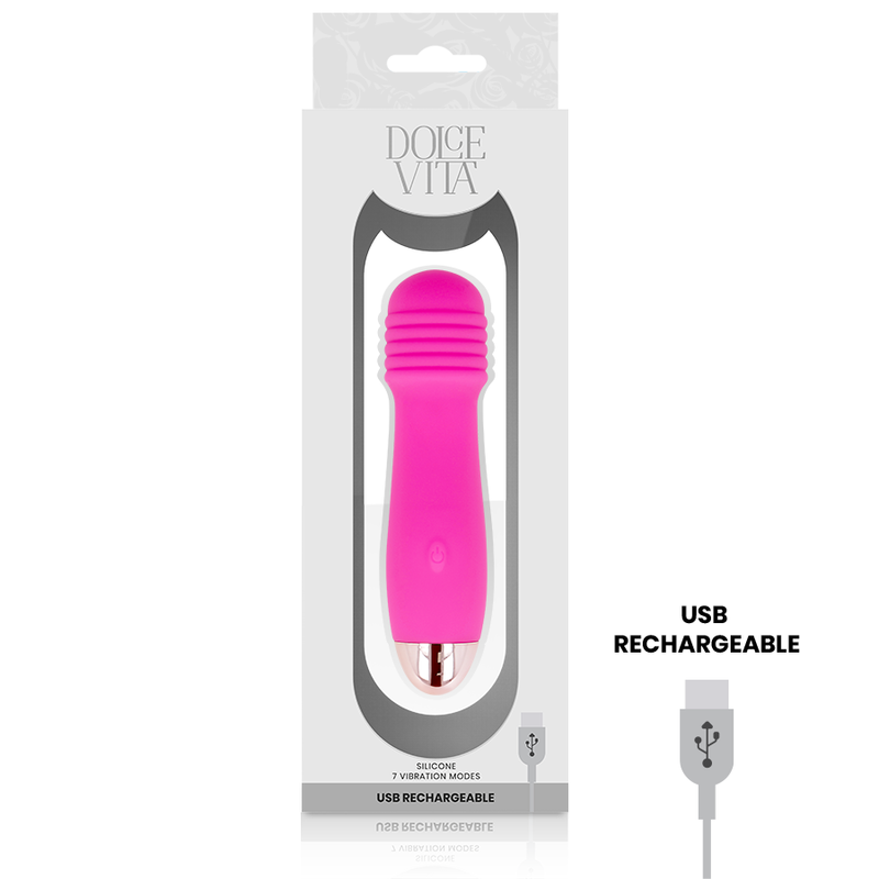 DOLCE VITA - VIBRATEUR RECHARGEABLE TROIS ROSE 7 VITESSES – Image 3