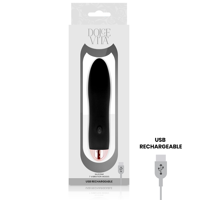 DOLCE VITA - VIBRADOR RECARGABLE FOUR NEGRO 7 VELOCIDADES - Imagen 2