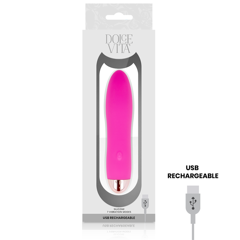 DOLCE VITA - VIBRATEUR RECHARGEABLE QUATRE ROSE 7 VITESSES – Image 4