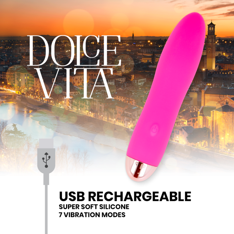DOLCE VITA - VIBRATEUR RECHARGEABLE QUATRE ROSE 7 VITESSES – Image 2
