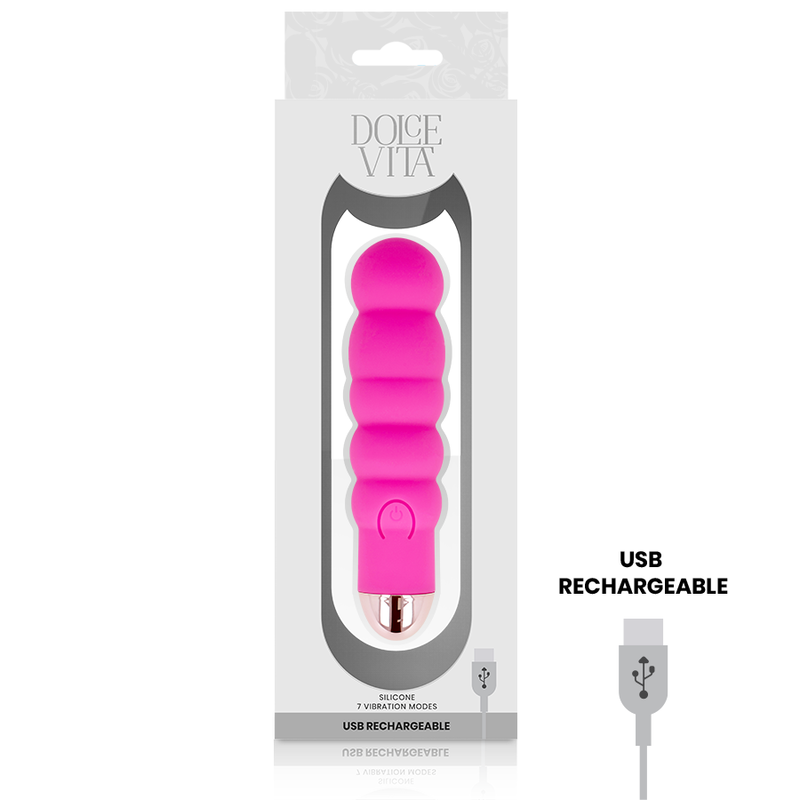 DOLCE VITA - VIBRATEUR RECHARGEABLE SIX ROSE 7 VITESSES – Image 2