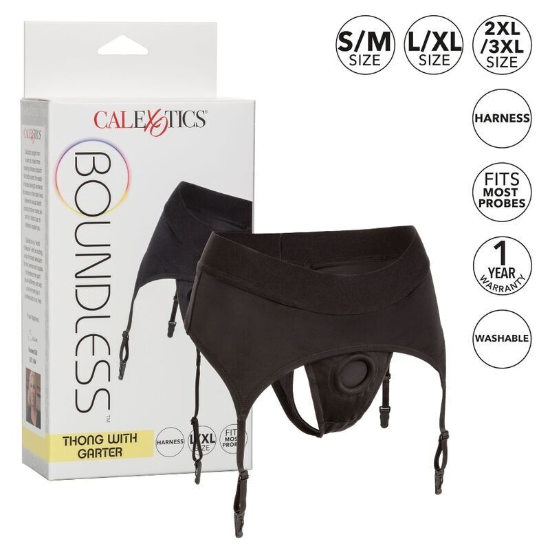 CALEXOTICS - BOUNDLESS THONG WITH GARTER S/M - Image 4