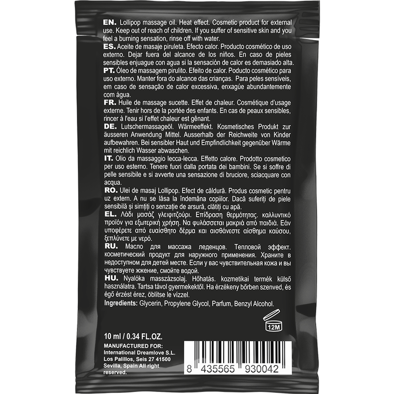 COQUETTE CHIC DESIRE - HUILE DE MASSAGE KISSABLE DE POCHE AVEC SUCETTE EFFET CHALEUR 10 ML – Image 2