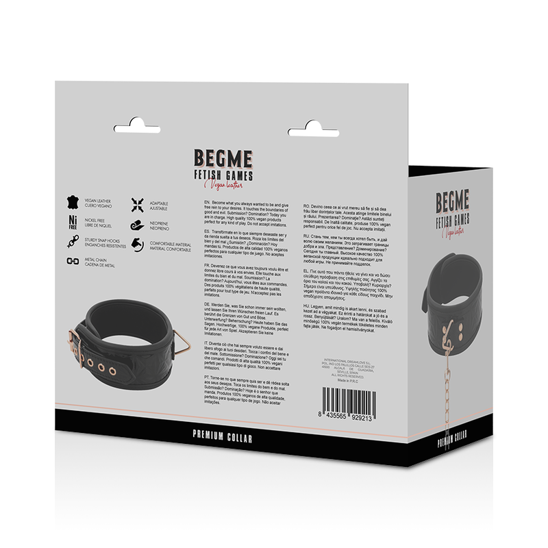 BEGME - BLACK EDITION PREMIUM VEGANER LEDERHALSBAND – Bild 8