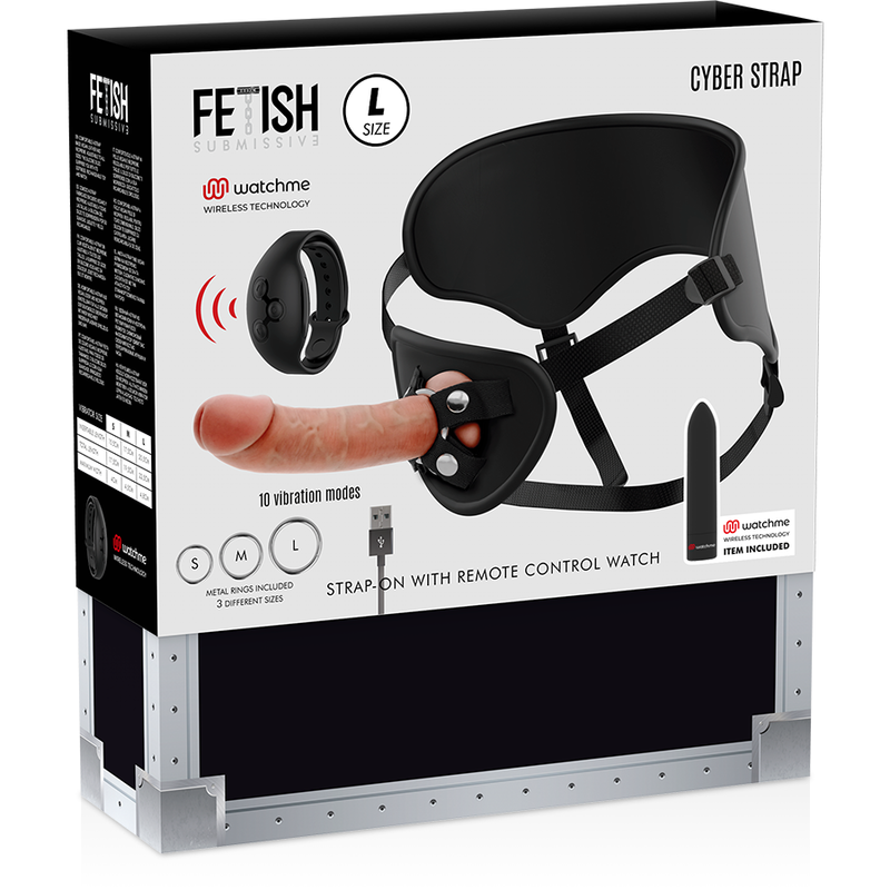 FETISH SUBMISSIVE CYBER STRAP - ARNÊS COM DILDO E BALA CONTROLE REMOTO TECNOLOGIA WATCHME L - Image 15