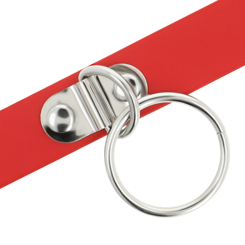 COQUETTE CHIC DESIRE - COLLANA IN PELLE VEGANA ROSSA ACCESSORIO FETISH DONNA - immagine 6