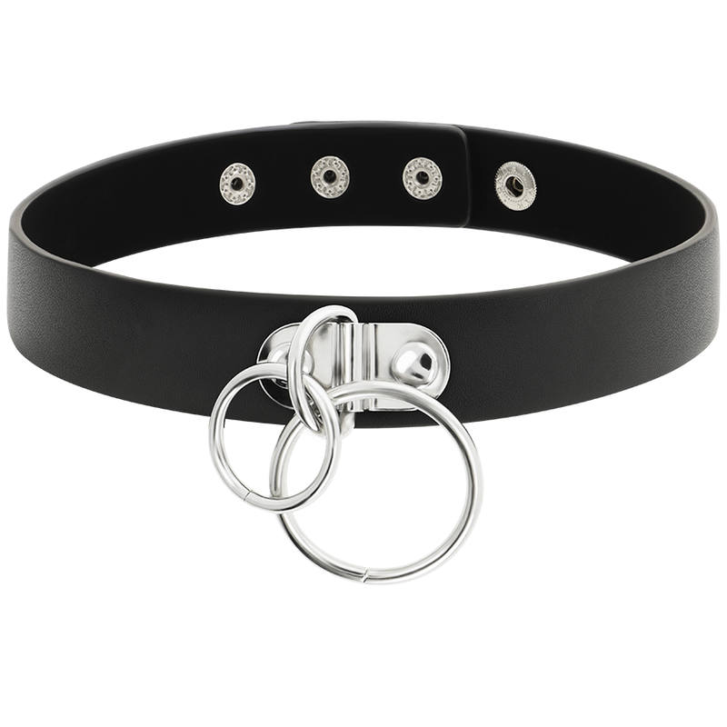 COQUETTE CHIC DESIRE - RAS DE COU DOUBLE ANNEAU EN CUIR VÉGAN – Image 3
