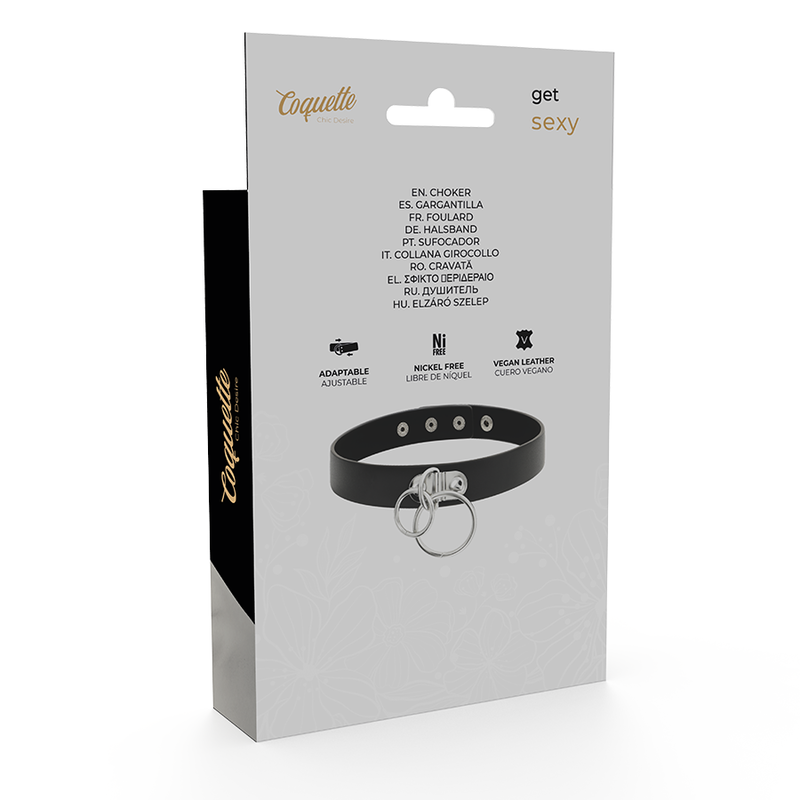 COQUETTE CHIC DESIRE - RAS DE COU DOUBLE ANNEAU EN CUIR VÉGAN – Image 6