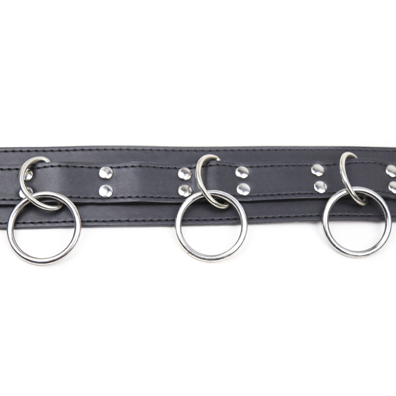 OHMAMA FETISH - COLLANA DI SOTTOMISSIONE CON 3 ANELLI - immagine 4