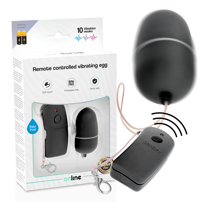 ONLINE - OEUF VIBRANT AVEC TÉLÉCOMMANDE NOIRE – Image 2