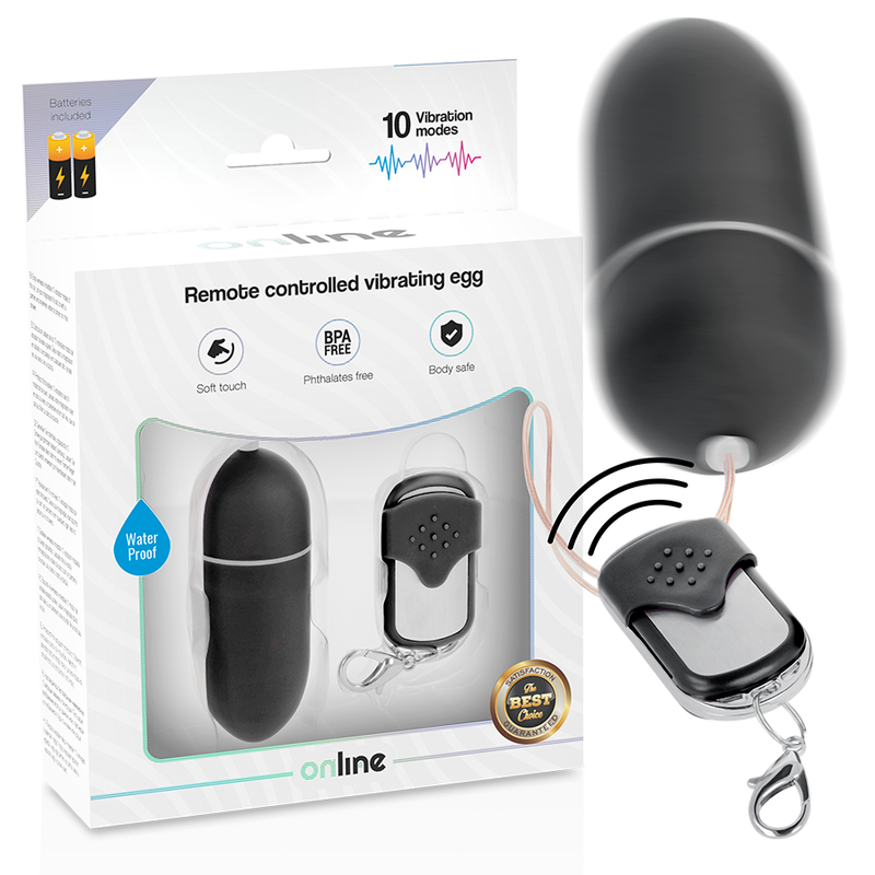 ONLINE - OEUF VIBRANT TÉLÉCOMMANDE L NOIR – Image 2