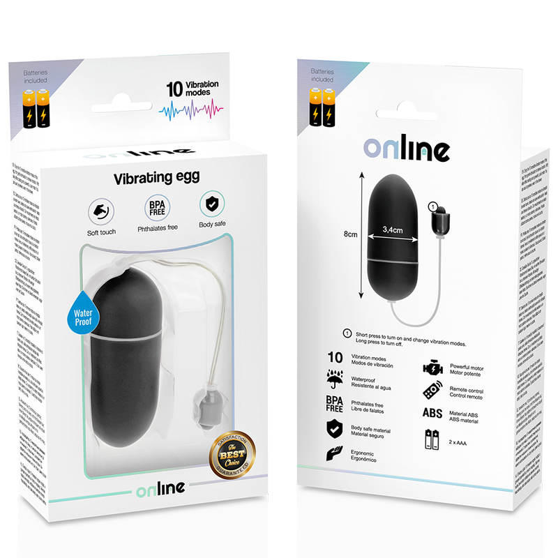 ONLINE - HUEVO VIBRADOR WATERPROOF NEGRO - Imagen 3