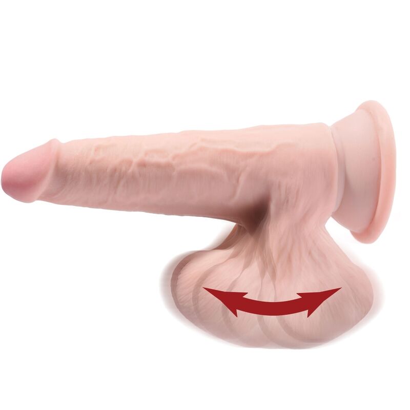 KING COCK - PLUS 3D DILDO SWINGING BALLS 15.2 CM NATURAL - Imagen 3