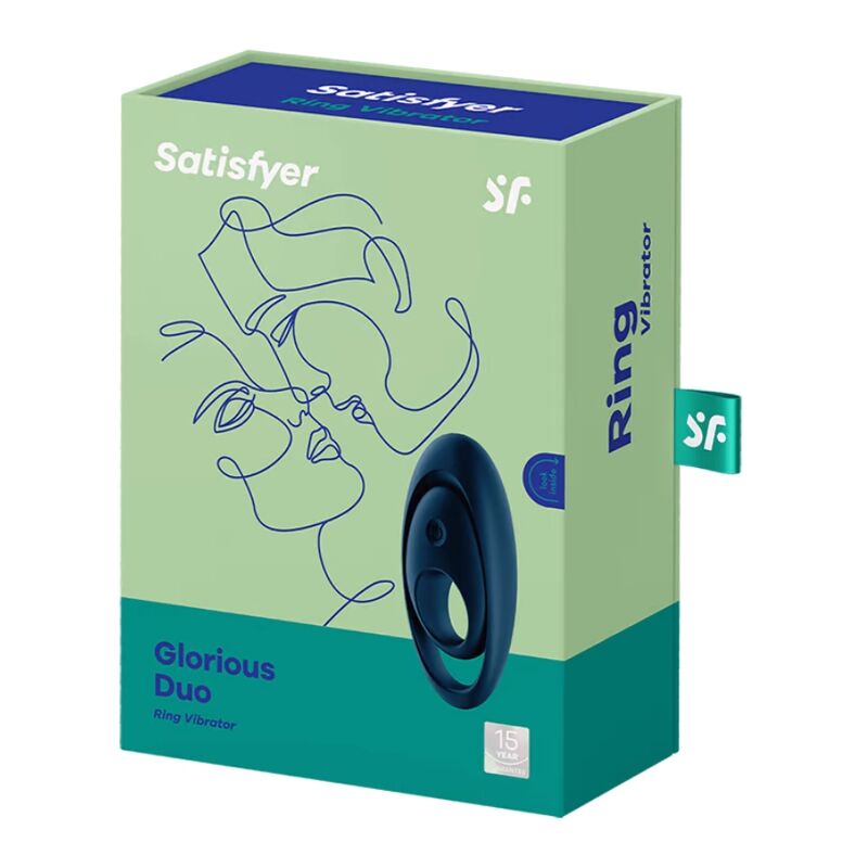 SATISFYER - VIBRATEUR ANNEAU GLORIOUS DUO BLEU – Image 3