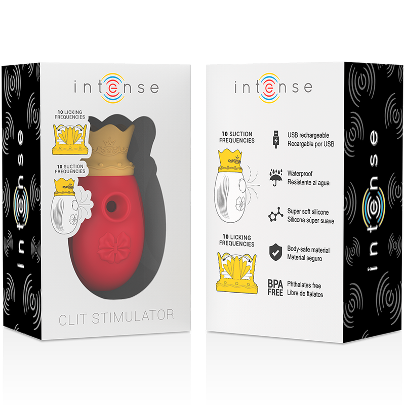INTENSE - STIMULATEUR CLITORIS 10 MODES D'ASPIRATION ET DE LÉCHAGE - ROUGE – Image 8