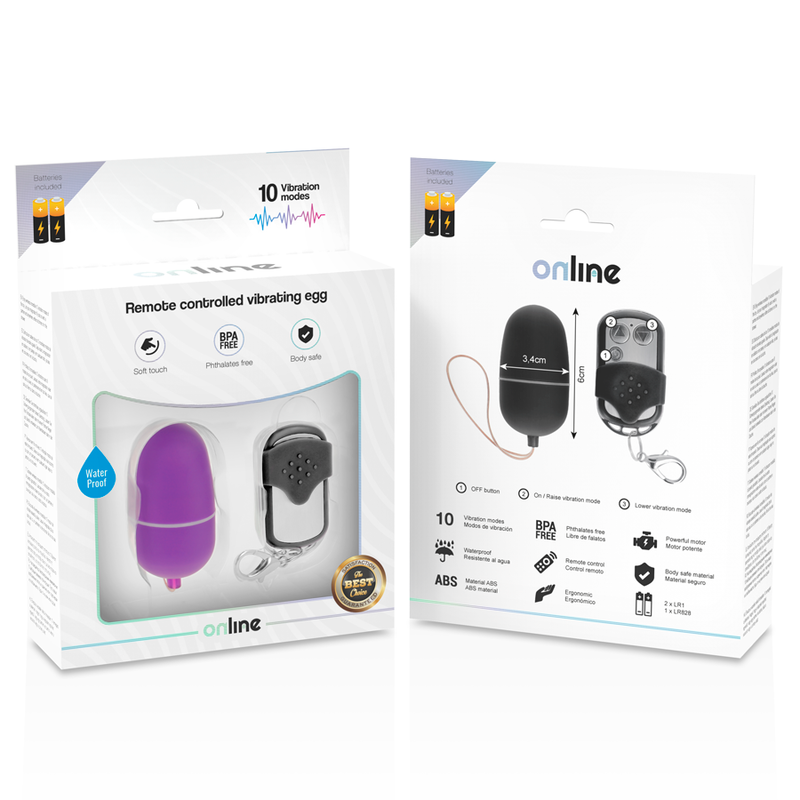 ONLINE - HUEVO VIBRADOR CONTROL REMOTO M LILA - Imagen 3
