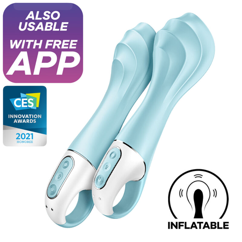 SATISFYER - AIR PUMP VIBRATOR 5+ APP GONFLABLE G-SPOT VIBRATOR BLEU – Image 2
