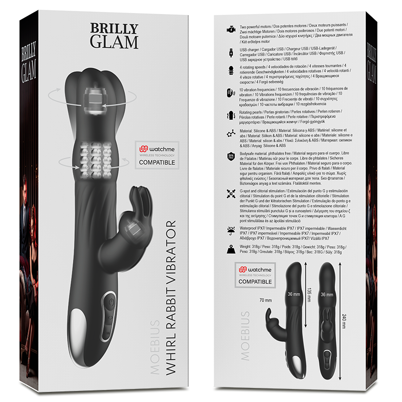 BRILLY GLAM - MOEBIUS VIBROMASSEUR RABBIT ET ROTATIF + TÉLÉCOMMANDE WATCHME – Image 3