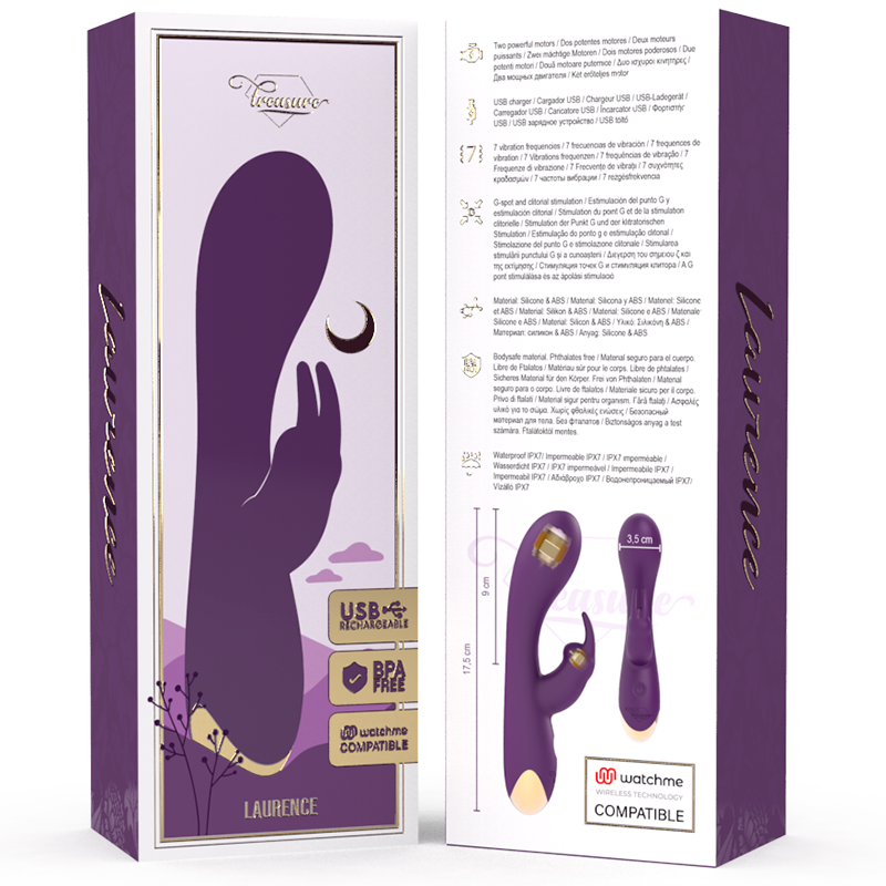 TREASURE - LAURENCE VIBROMASSEUR RABBIT + TÉLÉCOMMANDE WATCHME – Image 3