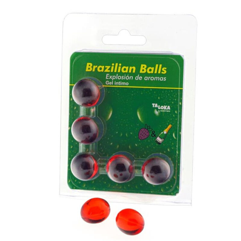 TALOKA - 5 SFERE BRASILIANE GEL INTIMO FRAGOLE E CHAMPAGNE - immagine 2