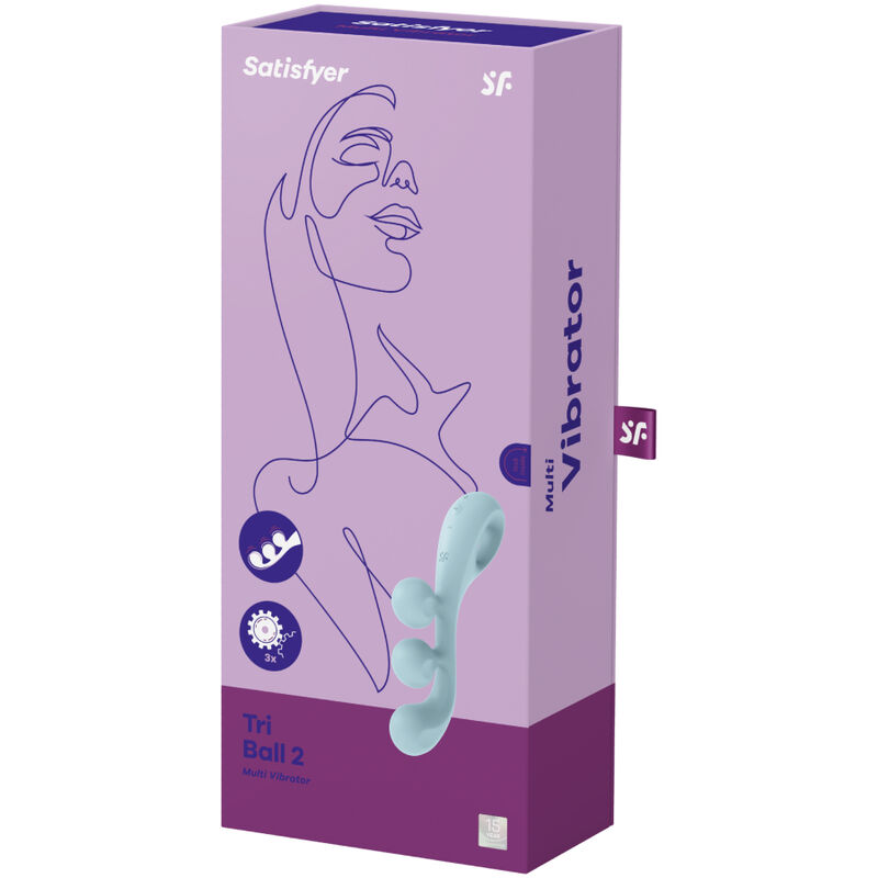 SATISFYER - VIBRATEUR MULTI TRI BALL 2 BLEU – Image 3