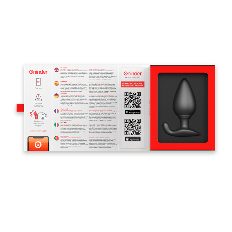 ONINDER - RIO PLUG ANAL VIBRADOR NEGRO - APP GRATUITA - Imagen 6
