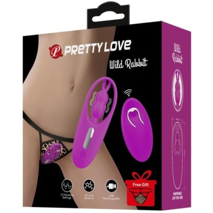 PRETTY LOVE - WILD RABBIT STIMULATEUR POUR CULOTTES AVEC TÉLÉCOMMANDE LILAS – Image 5