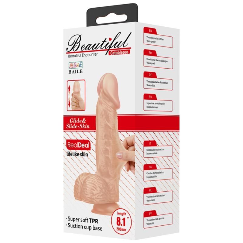BAILE - BEAUTIFUL ENCOUNTER CATOBLEPAS DILDO REALÍSTICO FLEXIBLE 20.6 CM NATURAL - Imagen 7