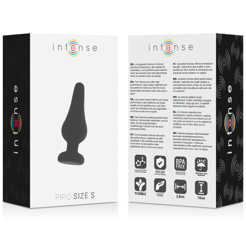 INTENSE - ANALPLUG PIPO S SCHWARZES SILIKON 9,8 CM – Bild 4