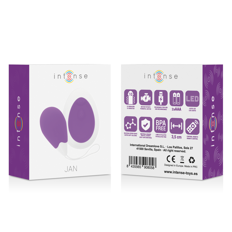 INTENSE - OEUF VIBRANT TÉLÉCOMMANDE JAN LILAS – Image 2