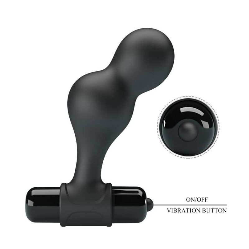 MR PLAY - PLUG ANAL VIBRADOR DE SILICONA NEGRO - Imagen 5