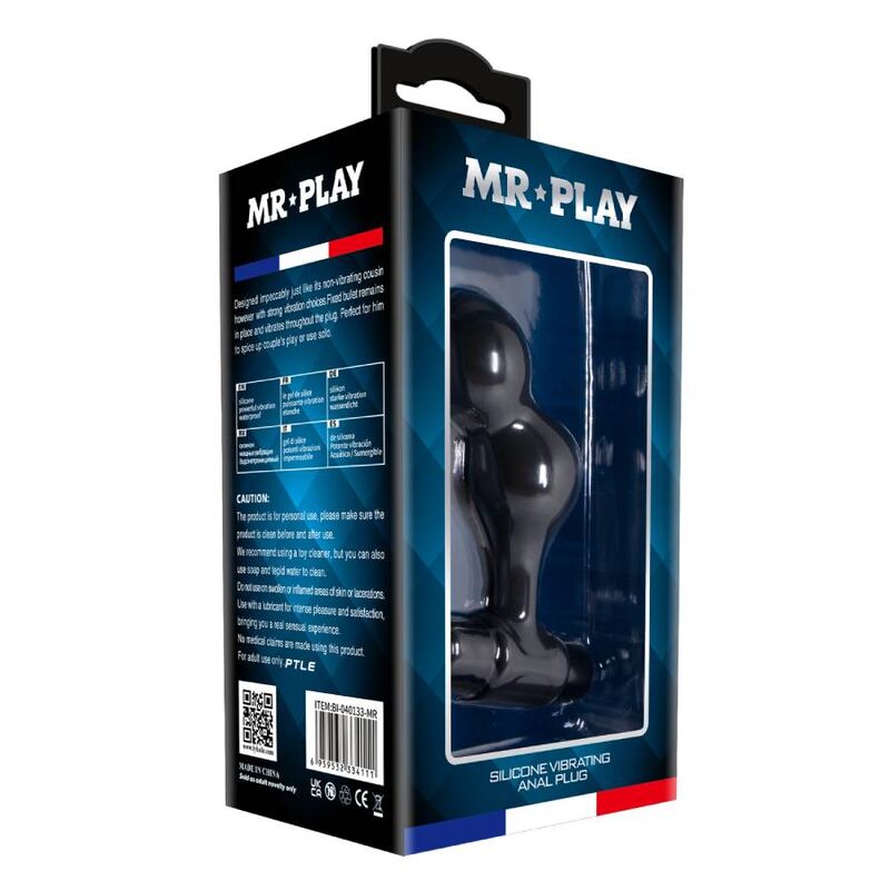 MR PLAY - PLUG ANAL VIBRADOR DE SILICONA NEGRO - Imagen 6