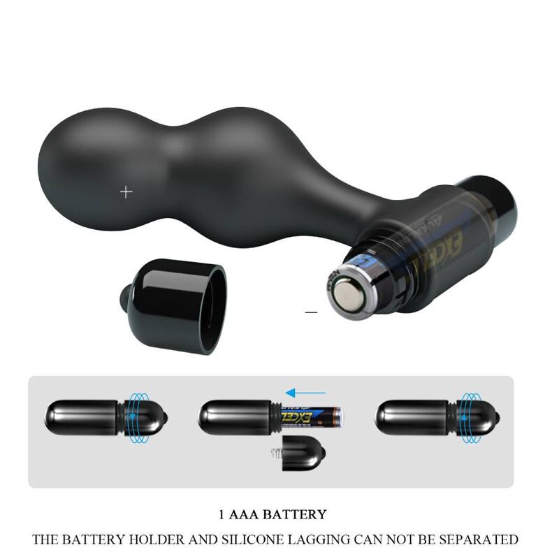 MR PLAY - PLUG ANAL VIBRADOR DE SILICONA NEGRO - Imagen 7