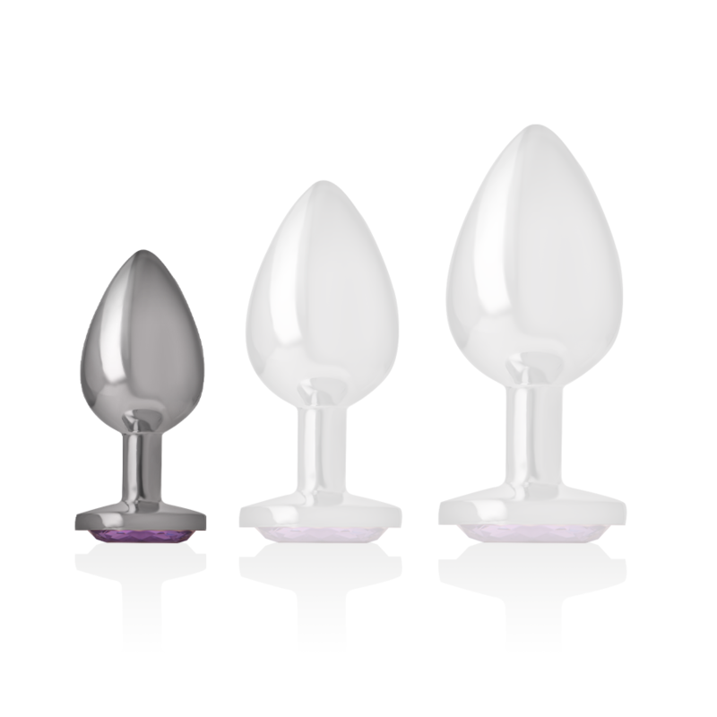 INTENSE - ALUMINUM METAL ANAL PLUG WITH VIOLET CRYSTAL SIZE S - Image 2