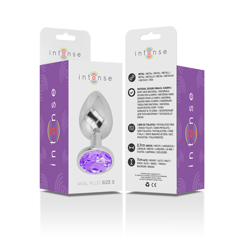 INTENSE - ALUMINUM METAL ANAL PLUG WITH VIOLET CRYSTAL SIZE S - Image 4
