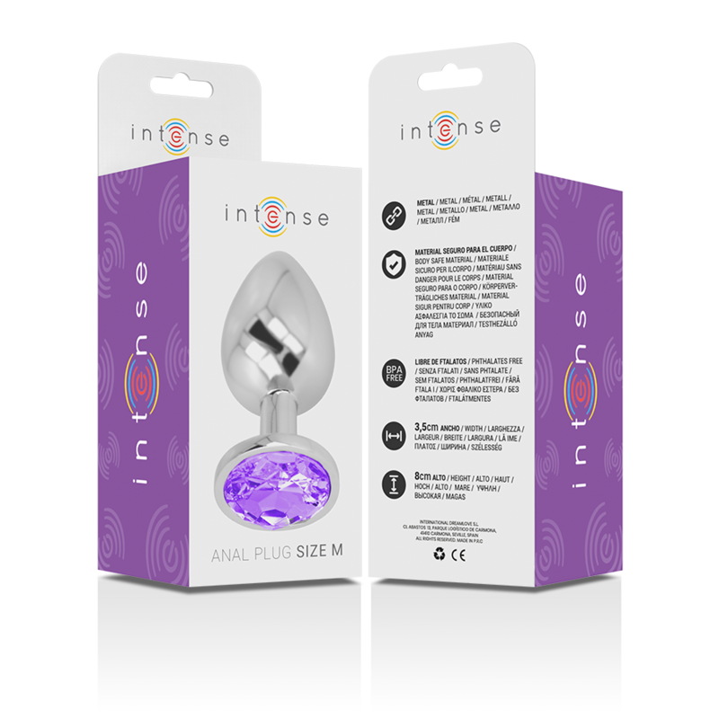 INTENSE - ALUMINUM METAL ANAL PLUG WITH VIOLET CRYSTAL SIZE M - Image 5