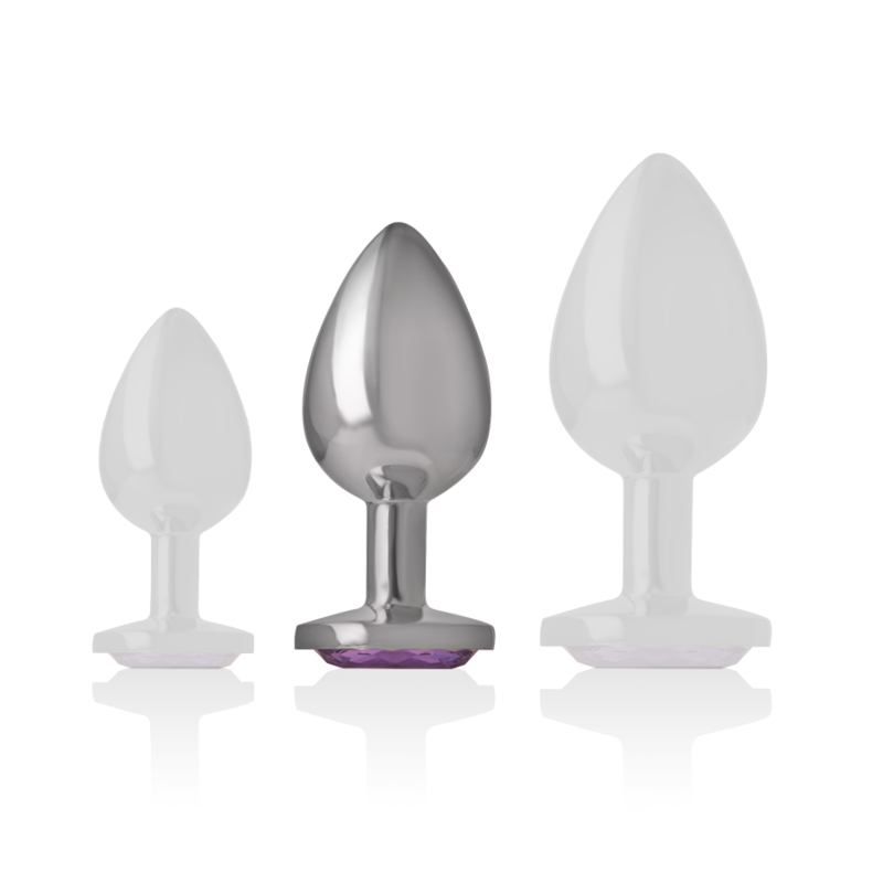 INTENSE - ALUMINUM METAL ANAL PLUG WITH VIOLET CRYSTAL SIZE M - Image 2