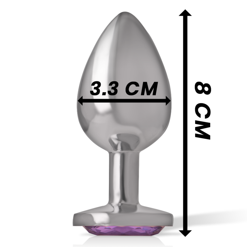 INTENSE - ALUMINUM METAL ANAL PLUG WITH VIOLET CRYSTAL SIZE M - Image 3