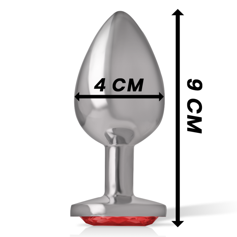 INTENSE - PLUG ANAL METAL ALUMINIO CON CRISTAL ROJO TALLA L - Imagen 3