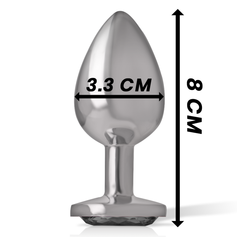 INTENSE - PLUG ANAL METAL ALUMINIO CON CRISTAL NEGRO TALLA M - Imagen 6