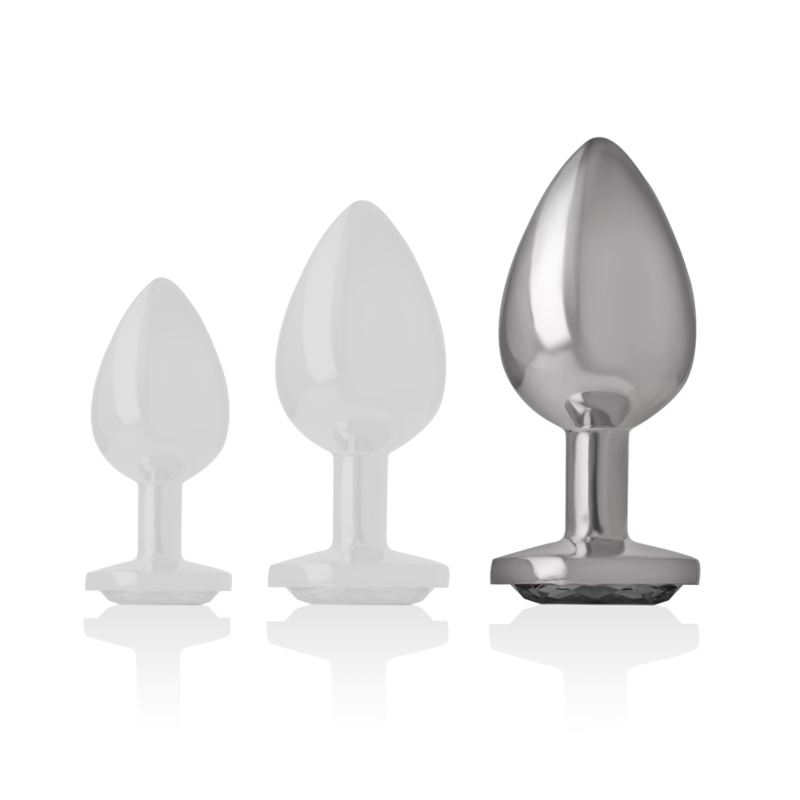 INTENSE - ANALPLUG AUS ALUMINIUMMETALL MIT SCHWARZEM GLAS, GRÖSSE L – Bild 2