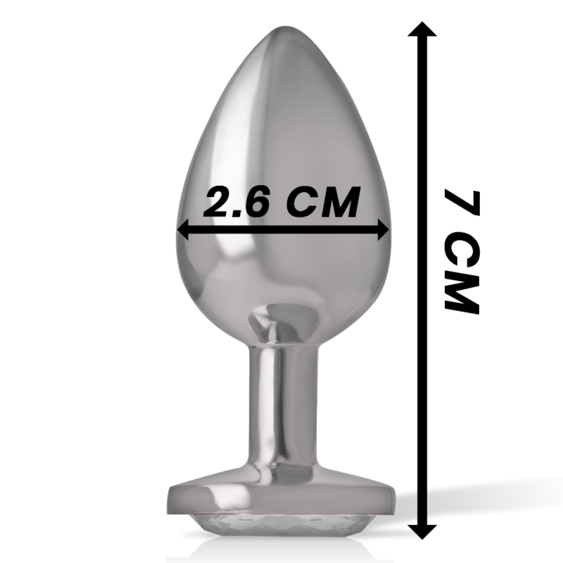 INTENSE - PLUG ANAL METAL ALUMINIO CON CRISTAL PLATA TALLA S - Imagen 4