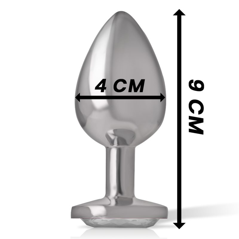 INTENSE - PLUG ANAL METAL ALUMINIO CON CRISTAL PLATA TALLA L - Imagen 4