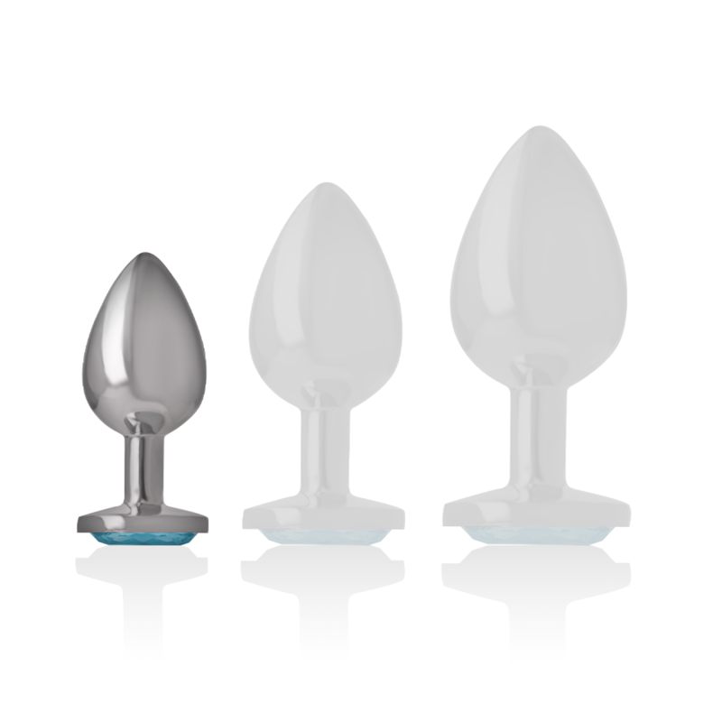 INTENSE - PLUG ANAL EN MÉTAL ALUMINIUM AVEC CRISTAL BLEU TAILLE S – Image 3
