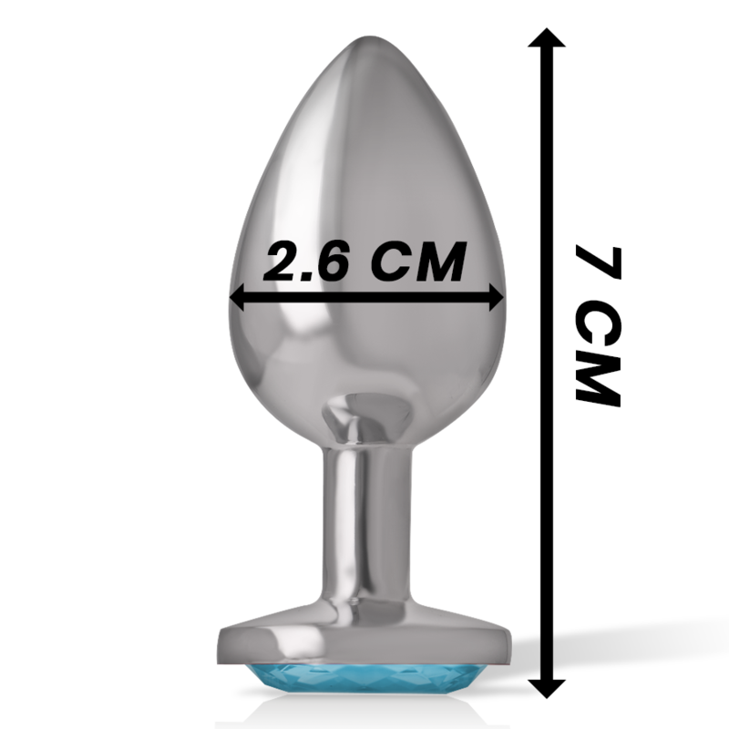 INTENSE - PLUG ANAL EN MÉTAL ALUMINIUM AVEC CRISTAL BLEU TAILLE S – Image 5