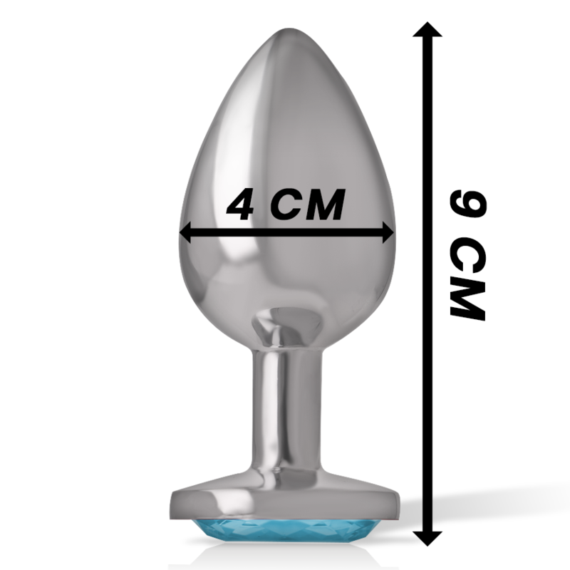 INTENSE - ALUMINUM METAL ANAL PLUG WITH BLUE CRYSTAL SIZE L - Image 4